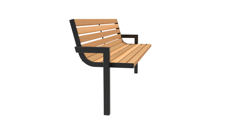 ławka metalowo drewniana